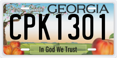 GA license plate CPK1301