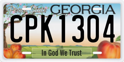 GA license plate CPK1304