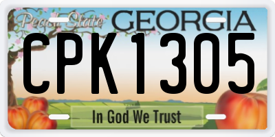 GA license plate CPK1305