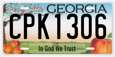 GA license plate CPK1306