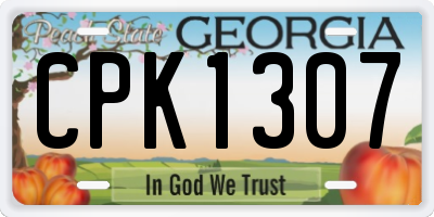 GA license plate CPK1307