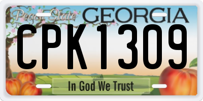 GA license plate CPK1309