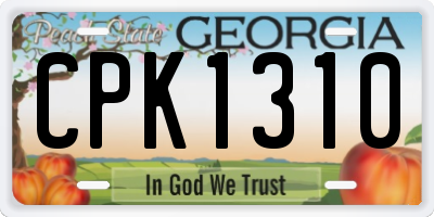 GA license plate CPK1310