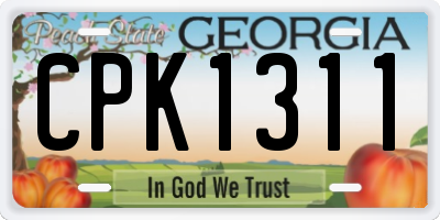GA license plate CPK1311