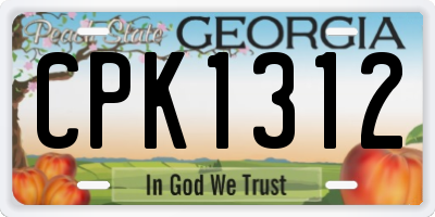 GA license plate CPK1312