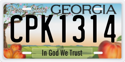 GA license plate CPK1314