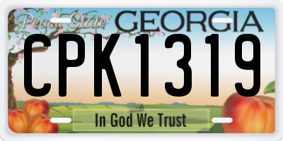 GA license plate CPK1319