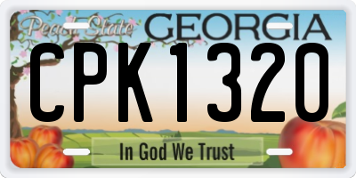 GA license plate CPK1320