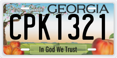 GA license plate CPK1321