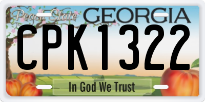 GA license plate CPK1322