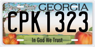GA license plate CPK1323