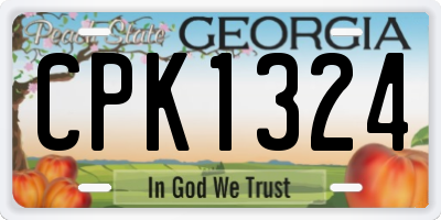 GA license plate CPK1324