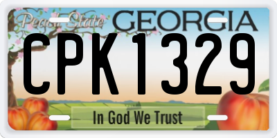 GA license plate CPK1329
