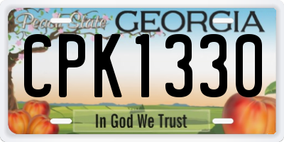 GA license plate CPK1330