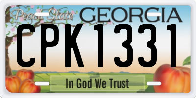 GA license plate CPK1331