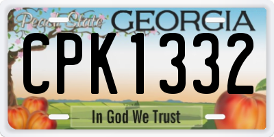 GA license plate CPK1332