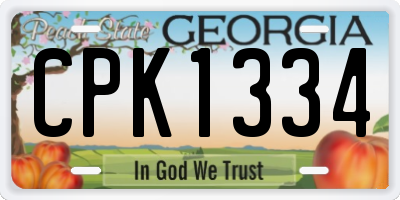 GA license plate CPK1334