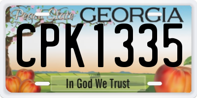 GA license plate CPK1335