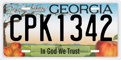 GA license plate CPK1342