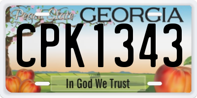 GA license plate CPK1343