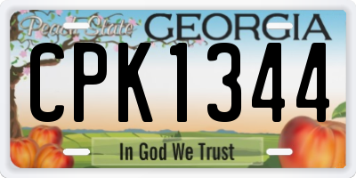 GA license plate CPK1344