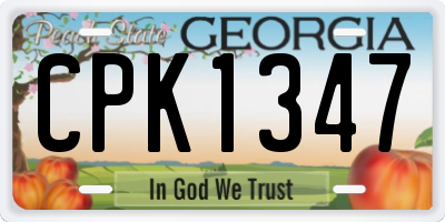 GA license plate CPK1347