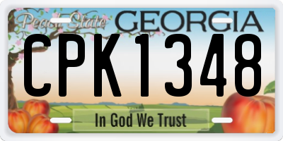 GA license plate CPK1348