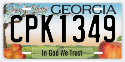 GA license plate CPK1349