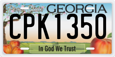 GA license plate CPK1350