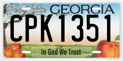 GA license plate CPK1351