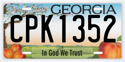 GA license plate CPK1352