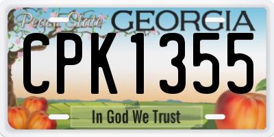 GA license plate CPK1355
