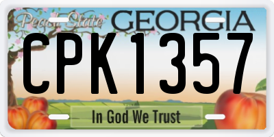 GA license plate CPK1357