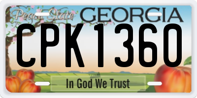 GA license plate CPK1360