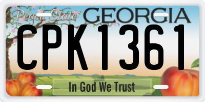 GA license plate CPK1361