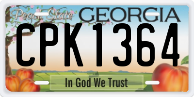 GA license plate CPK1364