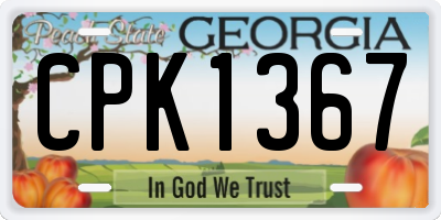 GA license plate CPK1367