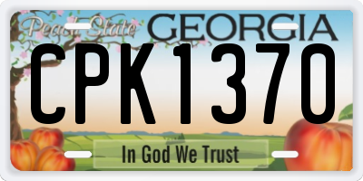 GA license plate CPK1370