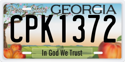 GA license plate CPK1372