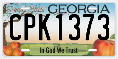 GA license plate CPK1373