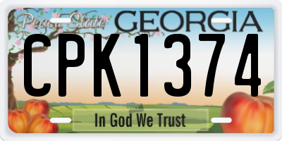 GA license plate CPK1374