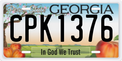 GA license plate CPK1376