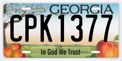 GA license plate CPK1377