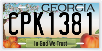 GA license plate CPK1381