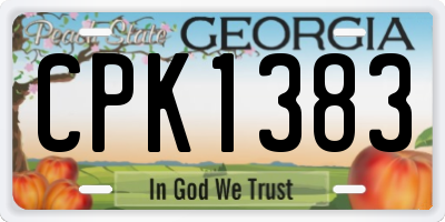 GA license plate CPK1383