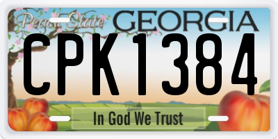 GA license plate CPK1384