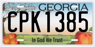 GA license plate CPK1385
