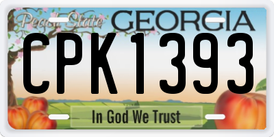 GA license plate CPK1393