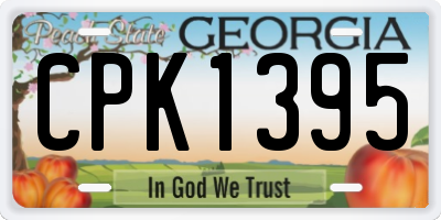 GA license plate CPK1395