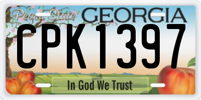 GA license plate CPK1397